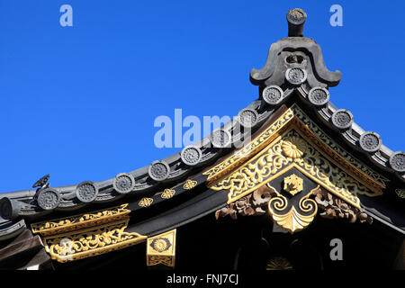 Japan; Kyoto; Nijo Burg, Karamon Tor Architektur Detail, Stockfoto