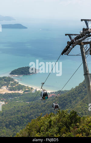 Sky Bridge Seilbahn, der Insel Langkawi, Malaysia Stockfoto