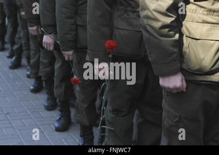 Kiew, Ukraine. 16. März 2016. Veranstaltungen anlässlich des zweiten Jahrestages der Gründung des ersten Bataillons der nationalen beschützen unter den freiwilligen sie. S. Kolschitzky © Nazar Furyk/ZUMA Draht/Alamy Live-Nachrichten Stockfoto