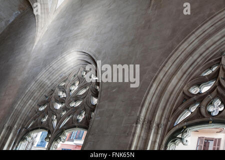 Innenraum-Sa Llotja, Gohitc Stil, Palma De Mallorca, Balearen, Spanien. Stockfoto