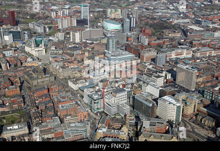 Luftaufnahme des Zentrum von Leeds, West Yorkshire, Großbritannien Stockfoto