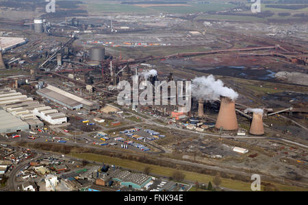 Luftaufnahme der British Steel Tata Stahlwerke in Scunthorpe, Lincolnshire, UK Stockfoto