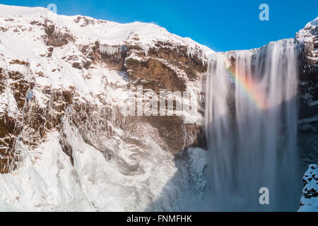 Wasserfall, Skogarfoss, Skogar, Island Stockfoto