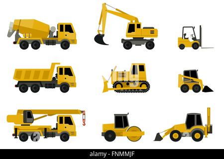 Baumaschinen-Symbole. Stock Vektor