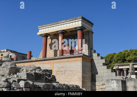 Nordeingang des Palast von Knossos. Heraklion. Kreta. Stockfoto