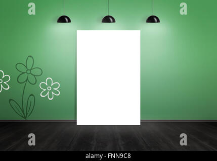 schwarze holzbodentapete küche grüne wand mit blume tapete und leere schwarze mockup im sonnigen moderne leere galerie 3d schwarze holzbodentapete küche grüne wand mit blume tapete und leere schwarze mockup im sonnigen moderne leere galerie 3d