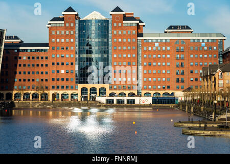 Anchorage Quay Bürogebäude, Erie Basin, Salford Quays, Manchester, UK Stockfoto