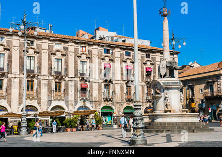 Piazza Duomo - Domplatz - Catania, Sizilien, Italien Stockfoto