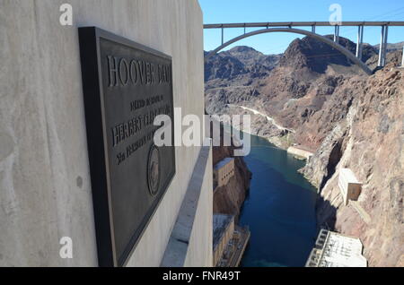 Ansicht einer Komponente der Hoover-Staudamm-Anlage an der Grenze zwischen Nevada und Arizona Stockfoto