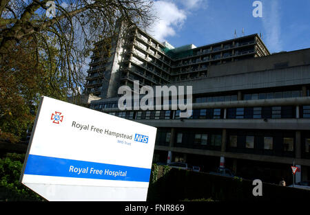 Das Royal Free Hospital Hampstead London NHS Vertrauen. Stockfoto