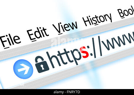 Gesicherte Verbindung Link Web Browser Details Stockfoto