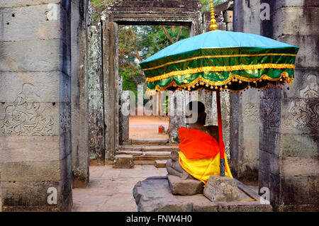 Buddha im Bayon-Tempel, Angkor, Kambodscha Stockfoto