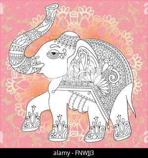 einzigartige Malbuch für Erwachsene - Blume paisley Design Witz Seite Stock Vektor