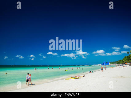 Station 2 Hauptstrand von Tropenparadies Boracay island Philippinen Stockfoto