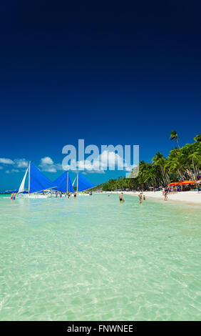 Station 2 Hauptstrand von Tropenparadies Boracay island Philippinen Stockfoto