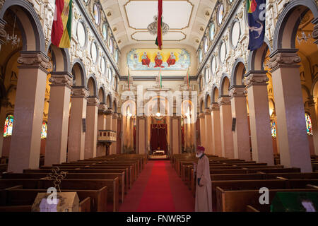 Im Inneren der Holy Trinity Cathedral in Amharisch genannt Kidist Selassie, Addis Ababa, Äthiopien Stockfoto