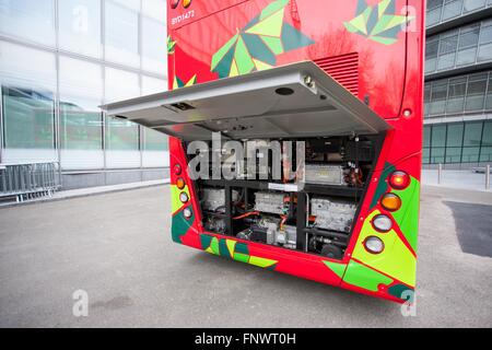 Der weltweit erste vollelektrische Doppeldecker London bus Stockfoto