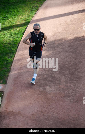 Joggen im Jardin del Turia, Valencia, Spanien Stockfoto