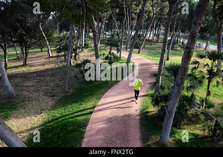 Joggen im Jardin del Turia, Valencia, Spanien Stockfoto