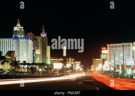 Las Vegas Strip bei Nacht Stockfoto