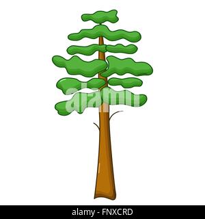 Kiefer-Baum-Symbol im Cartoon-Stil, die isoliert auf weißem Hintergrund Stock Vektor