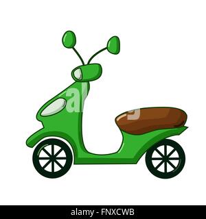 Stadtverkehr-Symbol im Cartoon-Stil, die isoliert auf weißem Hintergrund. Scooter Stock Vektor