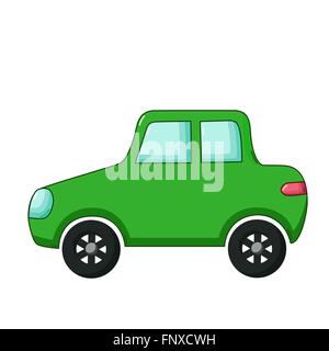 Stadtverkehr-Symbol im Cartoon-Stil, die isoliert auf weißem Hintergrund. Mini Auto Stock Vektor