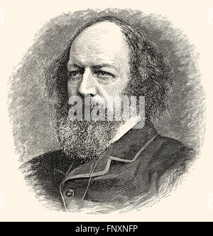 Alfred Tennyson, 1. Baron Tennyson, 1809-1892, ein britischer Dichter des viktorianischen Zeitalters Stockfoto