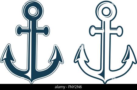 Satz von Anker-Silhouetten Stock Vektor