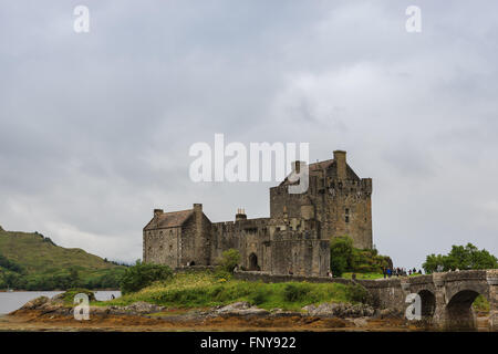 Berühmte Eilean Donan Castle auf den schottischen Highlands. Stockfoto