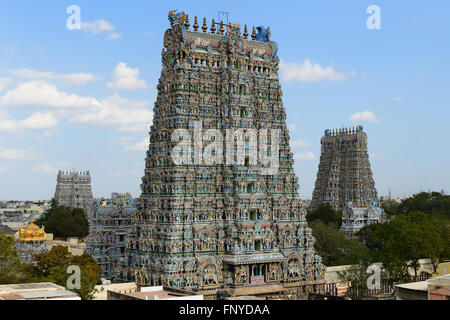 Meenakshi Sundareswarar Tempels in Madurai. Tamil Nadu, Indien. Es ist ein Tempel, von denen eine zu Meenakshi gewidmet. Stockfoto