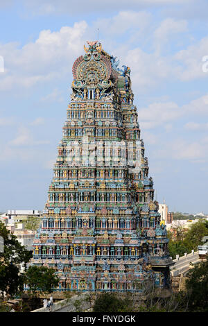 Meenakshi Sundareswarar Tempel in Madurai. Tamil Nadu, Indien. Es ist ein Twin-Tempel, von denen Meenakshi gewidmet ist Stockfoto