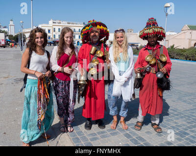 Essaouira, Marokko Musiker in Djellaba Stockfoto