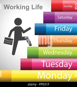 Arbeiten Leben von Geschäftsmann Stock Vektor