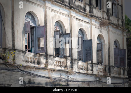 Alte Fenster Gebäude Textur und Hintergrund Stockfoto