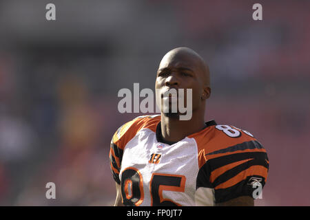 Cleveland, Ohio, USA. 26. November 2006. Cincinnati Bengals Empfänger (85) Chad Johnson vor dem Bengals-Spiel gegen die Cleveland Browns in Cleveland Browns Stadium am 26. November 2006 in Cleveland, Ohio. ZUMA Press/Scott A. Miller © Scott A. Miller/ZUMA Draht/Alamy Live-Nachrichten Stockfoto