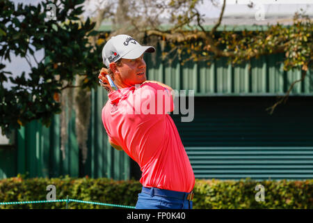 Orlando, Florida. 16. März 2016. Harris English, ein US-amerikanischer Golfer spielen bei der Arnold Palmer Invitational Golfturnier im Bay Hill Golf Club, Orlando, Florida-Credit: Findlay/Alamy Live News Stockfoto