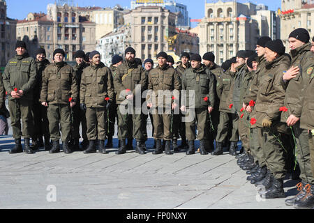 Kiew, Ukraine. 16. März 2016. Die Nationalgarde feiern während ihrer zweiten Jahrestag der Gründung unter der freiwilligen S. Kolschitzky. © Nazar Furyk/Pacific Press/Alamy Live-Nachrichten Stockfoto