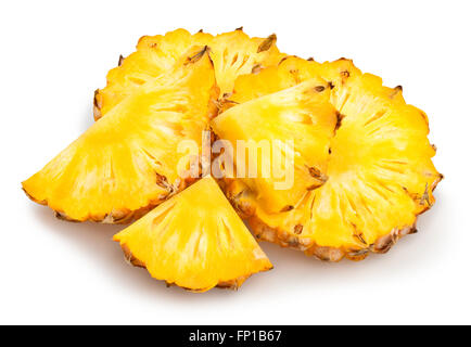 Ananas Stücke isoliert Stockfoto