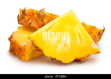 Ananas Stücke isoliert Stockfoto