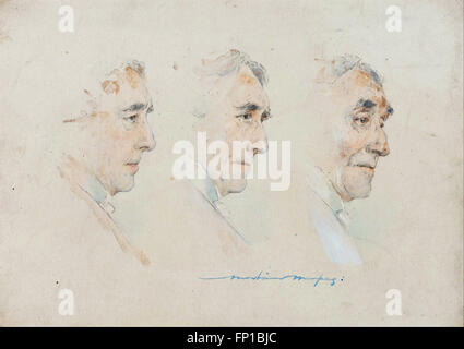 Mortimer Menpes - Triple Porträt von Sir Henry Irving Stockfoto