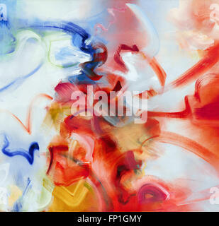 Reine Abstraktion in Ölen, minimale primäre Palette, ausdrucksstark und targeting Publikationen erstellt, wie z. B. Musik CD-Cover, Jazz. Stockfoto