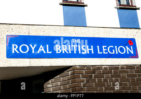 Die Royal British Legion Club Schild Stockfoto