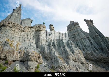 Putangirua Pinnacles in der Aorangi reicht, Nordinsel, Neuseeland Stockfoto