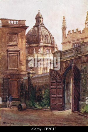 Radcliffe Camera angesehen vom Gateway zum Hertford College in Oxford um 1900 Stockfoto