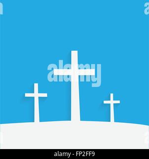 Darstellung der religiösen Kreuze vor einem farbigen Hintergrund. Stock Vektor