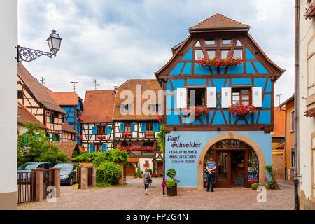 Weingut Eguisheim, Elsass, Frankreich Stockfoto