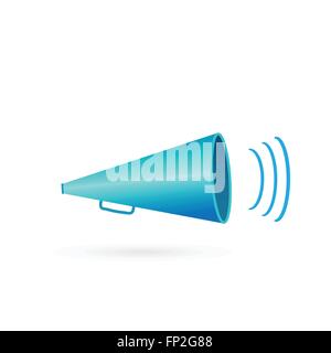 Abbildung von einem Megaphon isoliert auf einem weißen Hintergrund. Stock Vektor