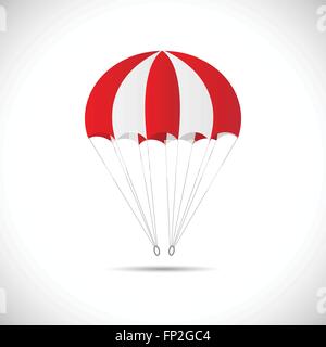 Abbildung eines Fallschirms isoliert auf einem weißen Hintergrund. Stock Vektor