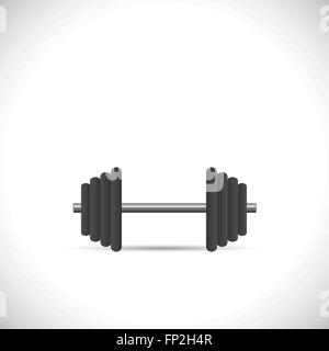 Illustration einer Langhantel isoliert auf einem weißen Hintergrund. Stock Vektor